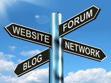 Website Forum Blog Network Signpost Shows Internet