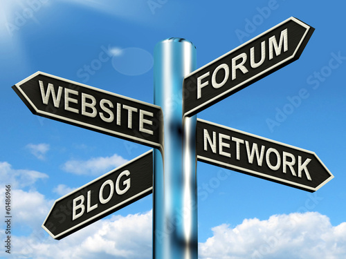 Website Forum Blog Network Signpost Shows Internet