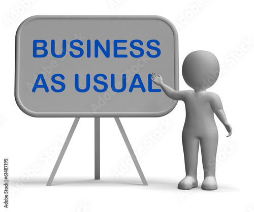 Fotografia Business As Usual  Whiteboard Means Day-To-Day Routine