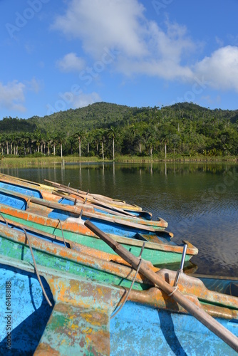 Photography Boats in lake, Cuba