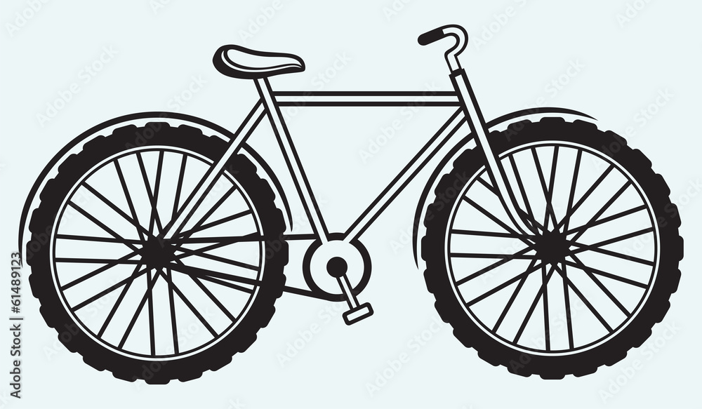 Illustration bicycle isolated on blue background