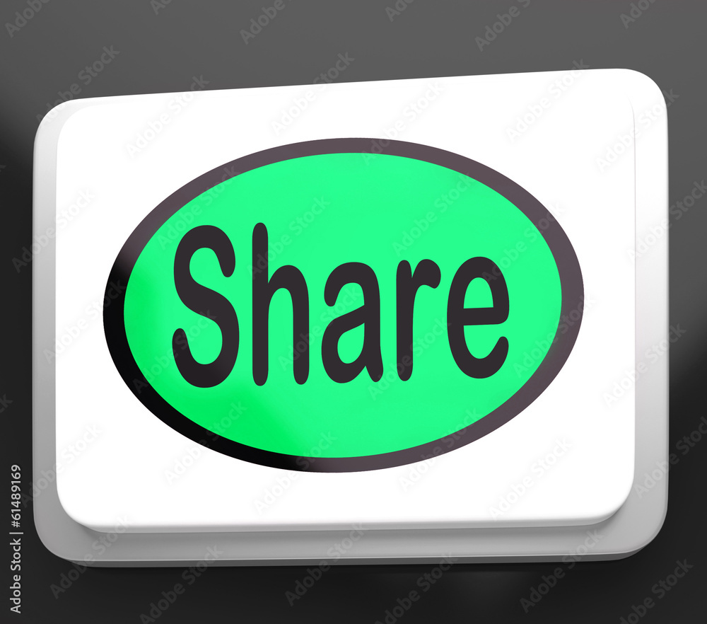 Share Button Shows Sharing Webpage Or Picture Online Share Button Shows Sharing Webpage Or Picture Online
