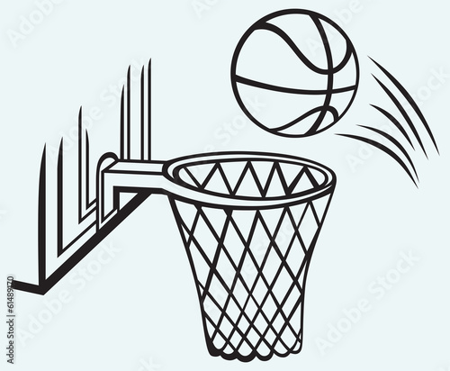 Basketball board isolated on blue batskground