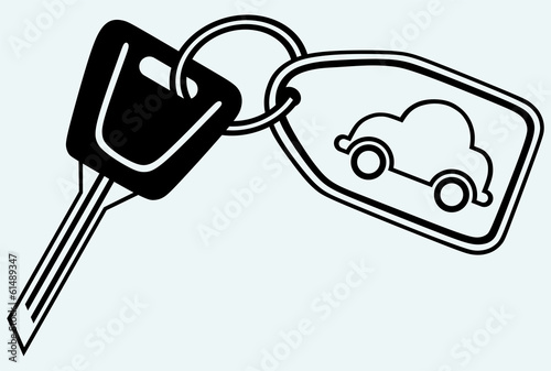 Key chain. Image isolated on blue background