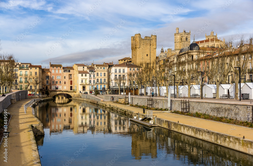 Canal de la Robine in Narbonne,  Languedoc-Roussillon - France
