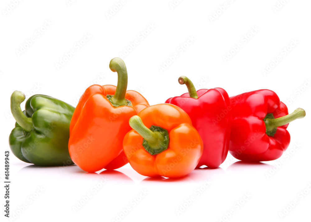 Sweet bell pepper isolated on white background cutout Sweet bell pepper isolated on white background cutout