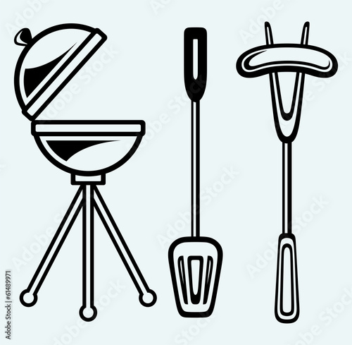 Set of bbq objects