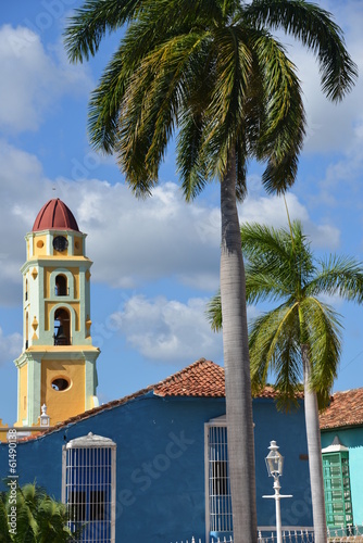Church and palm tree, Trinidad de Cuba
