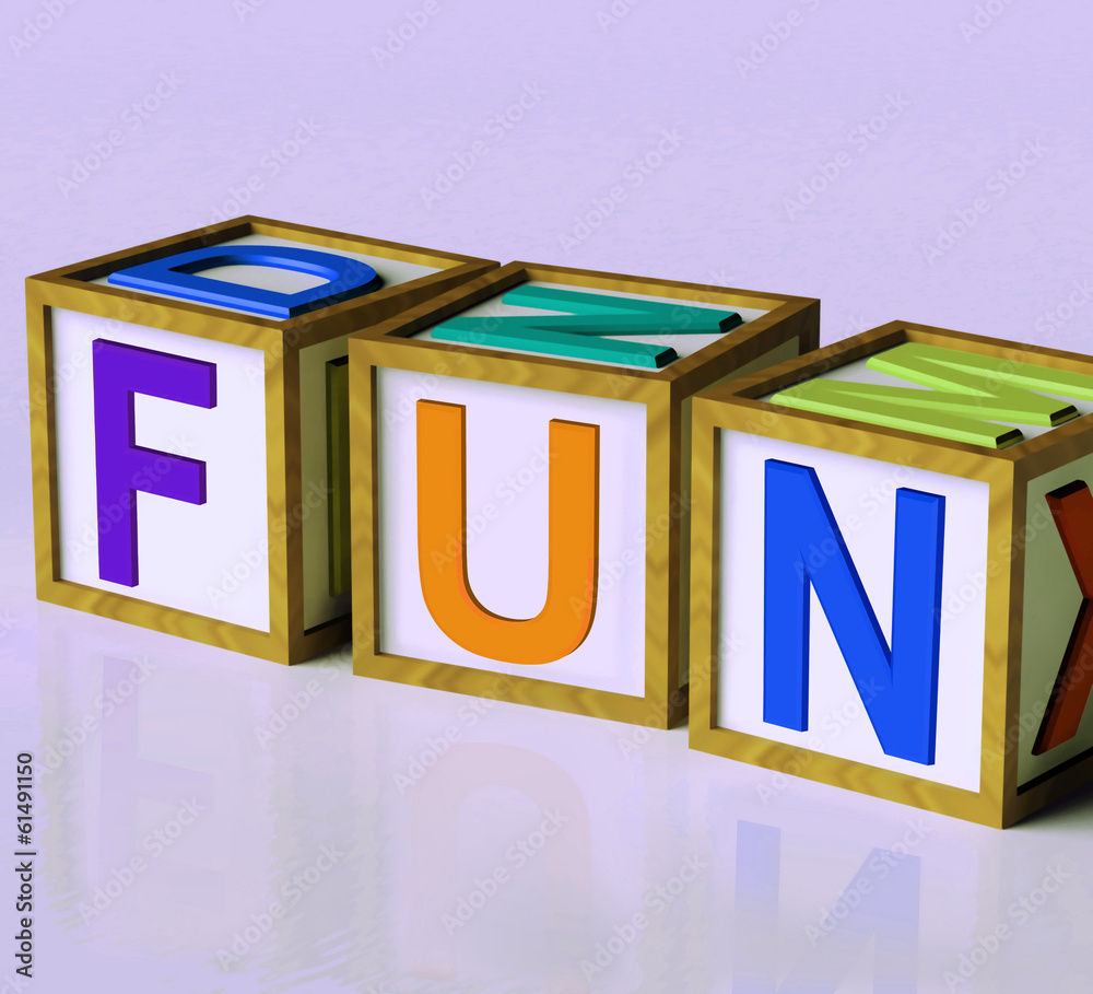 Fun Blocks Mean Joy Pleasure And Excitement Fun Blocks Mean Joy Pleasure And Excitement
