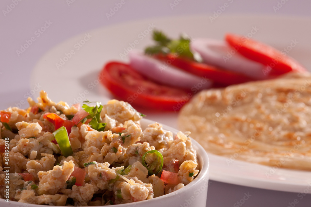 Egg bhurji with Paratha. Egg bhurji with Paratha.