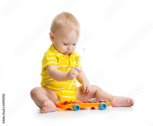 Nice baby playing  with mus...