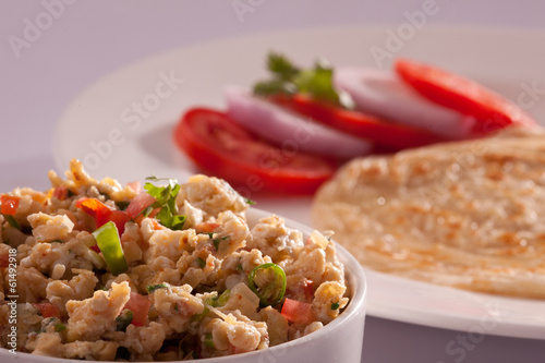 Egg bhurji with Paratha.