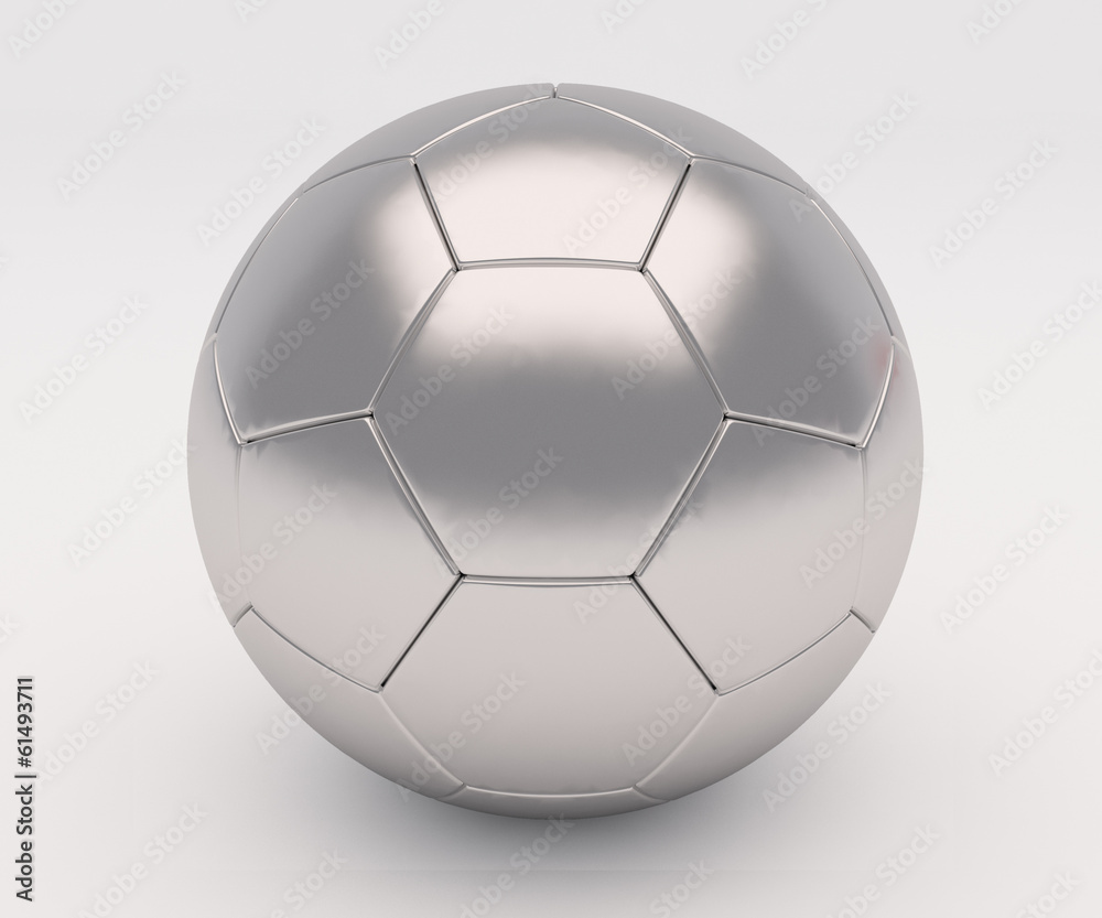 Silver Isolated soccer ball  on white background