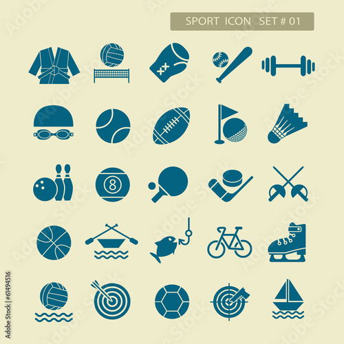sport flat  icon set for web and mobile set01