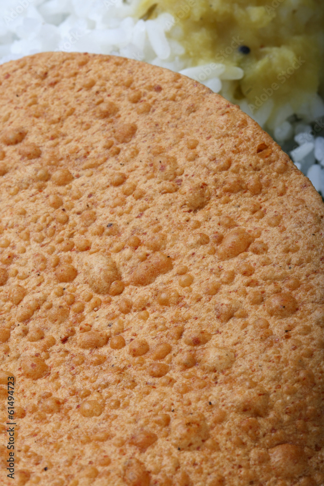 Papad is a popular Indian snack or round flat bread Papad is a popular Indian snack or round flat bread