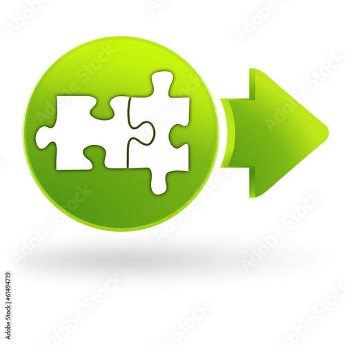puzzle sur symbole web vert