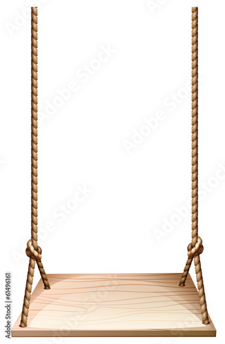 A wooden swing