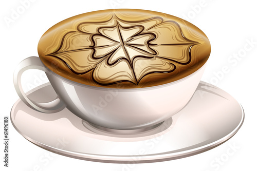 A cup of hot coffee