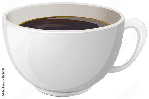 A white cup with coffee
