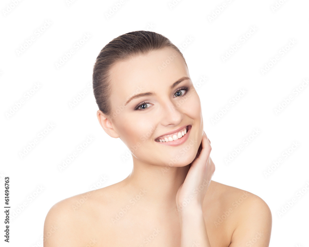 Portrait of a happy woman with a beautiful smiling face