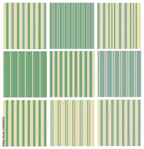 Vector set of  striped seamless  retro patterns,  blurred, soft