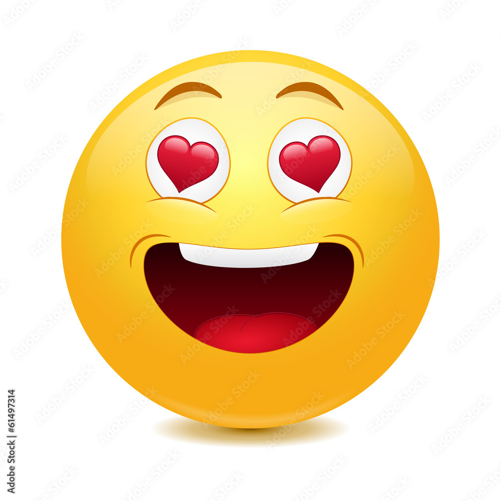 Fototapeta premium Happy couple in love with painted smiley