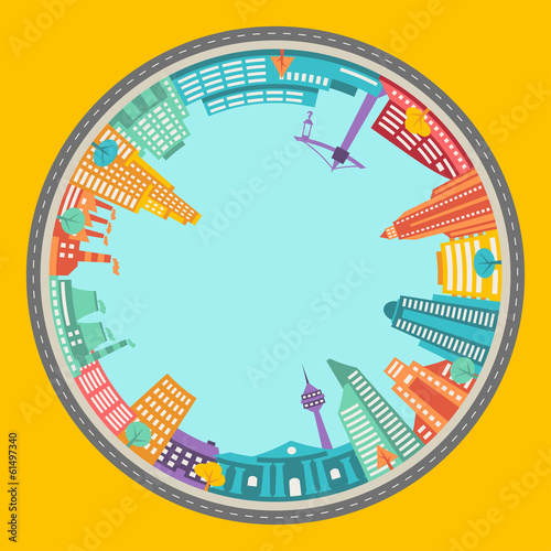 Cityscape background with buildings.