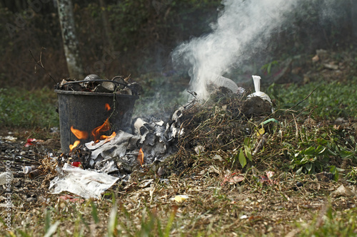 Smoke from rubbish burn