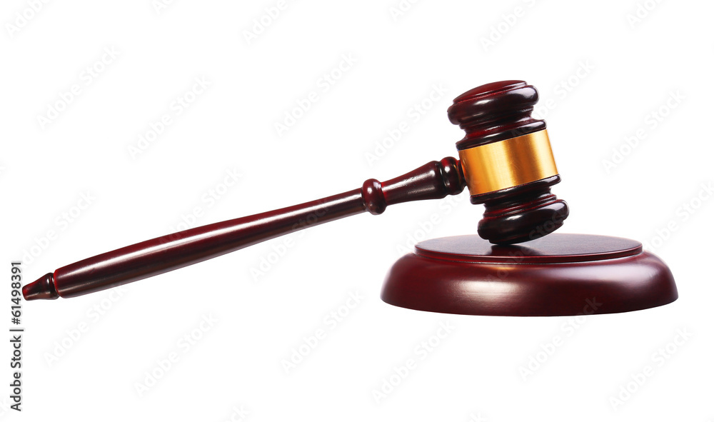 Judge gavel and soundboard isolated Judge gavel and soundboard isolated