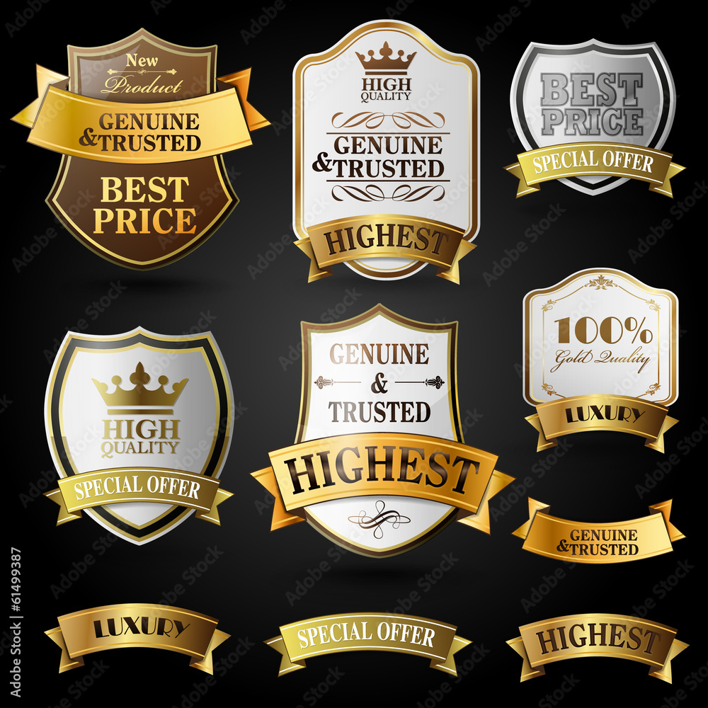 emblems gold and silver badges for seller