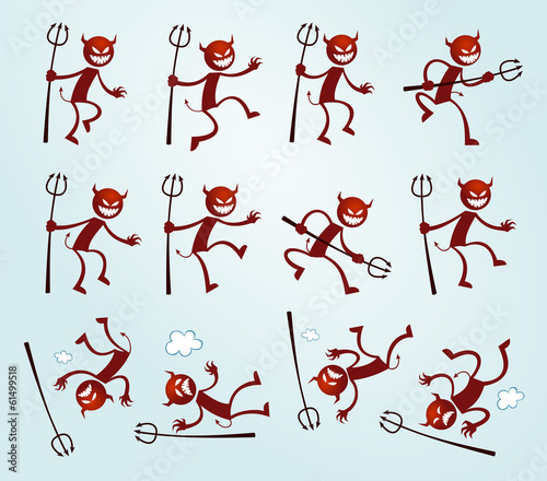various pose of devil