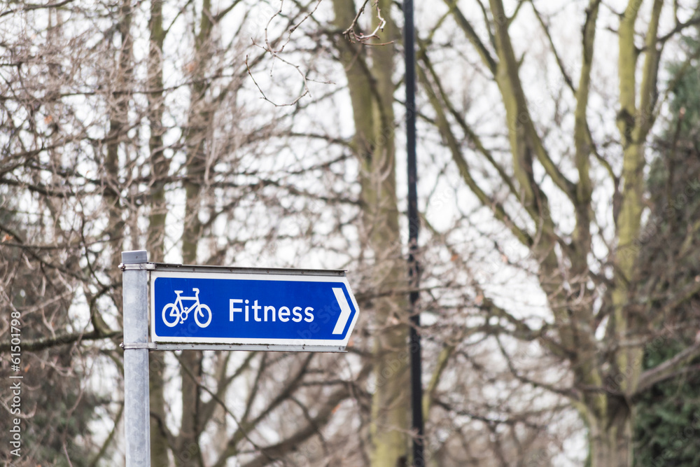 Cycling to Fitness Sign