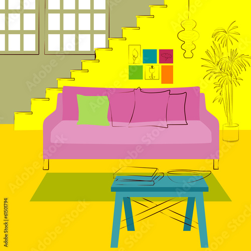 staircase in the living room