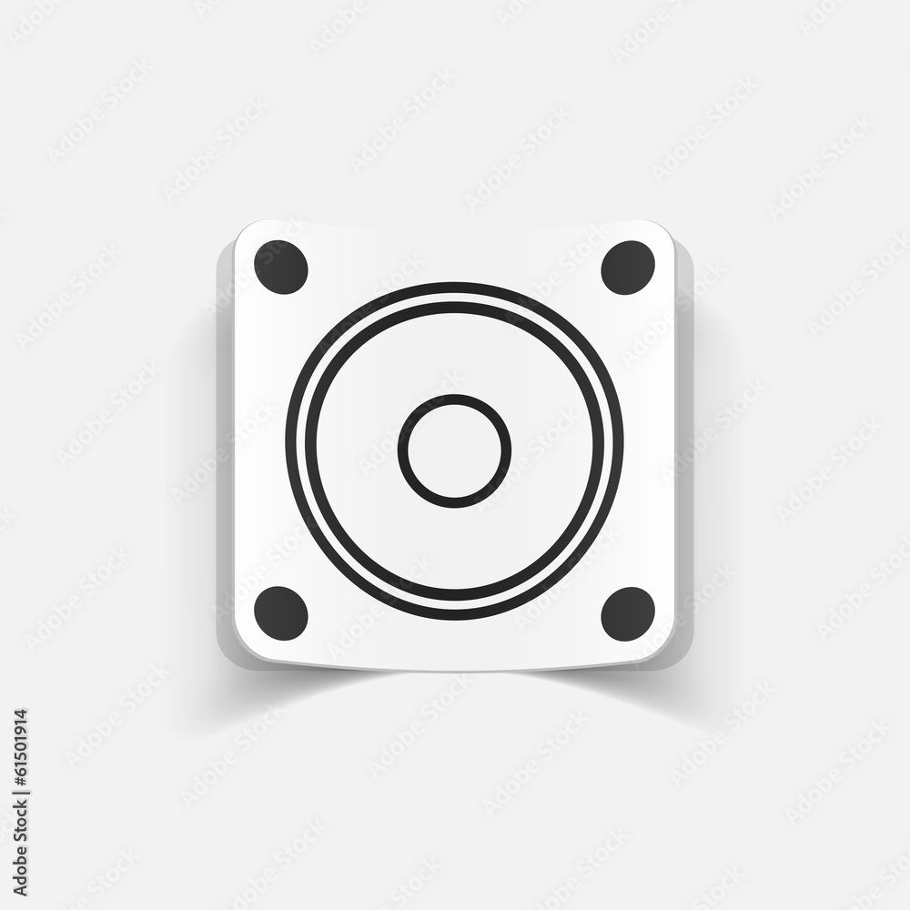 realistic design element: small music speaker realistic design element: small music speaker