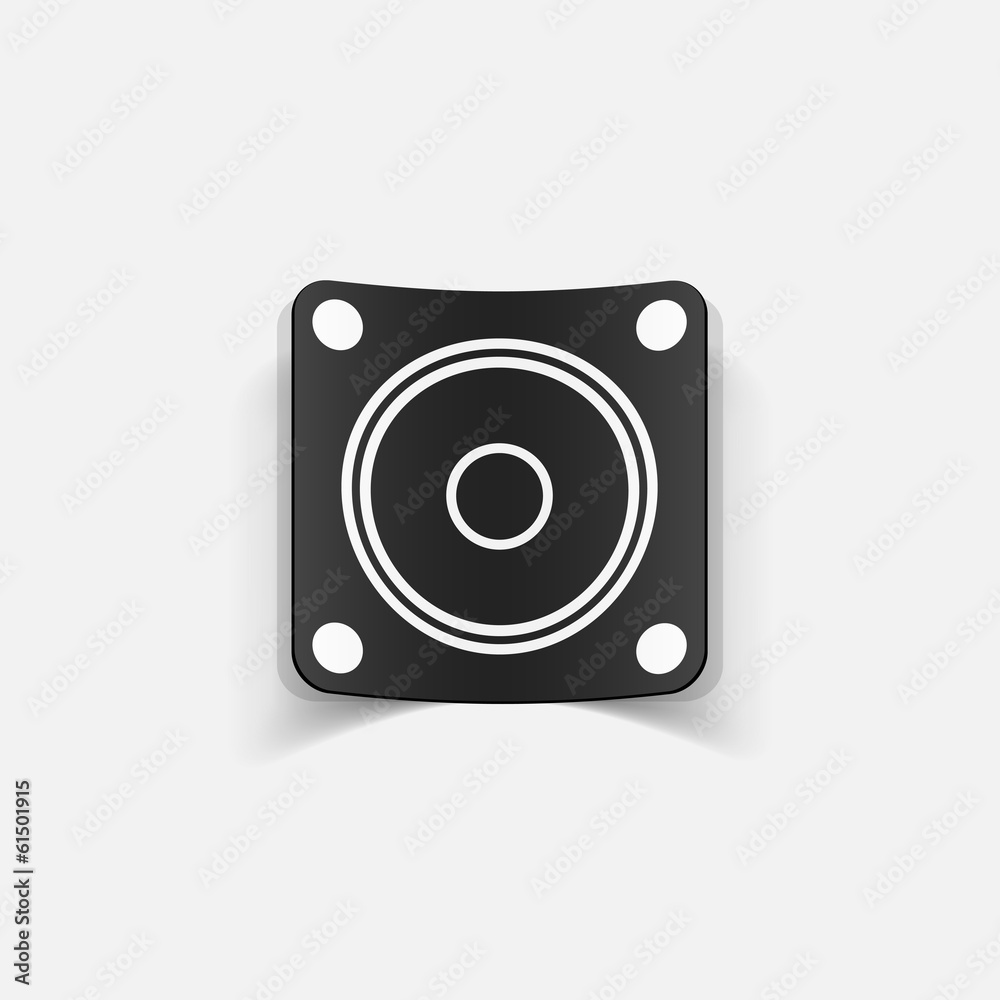 realistic design element: small music speaker realistic design element: small music speaker