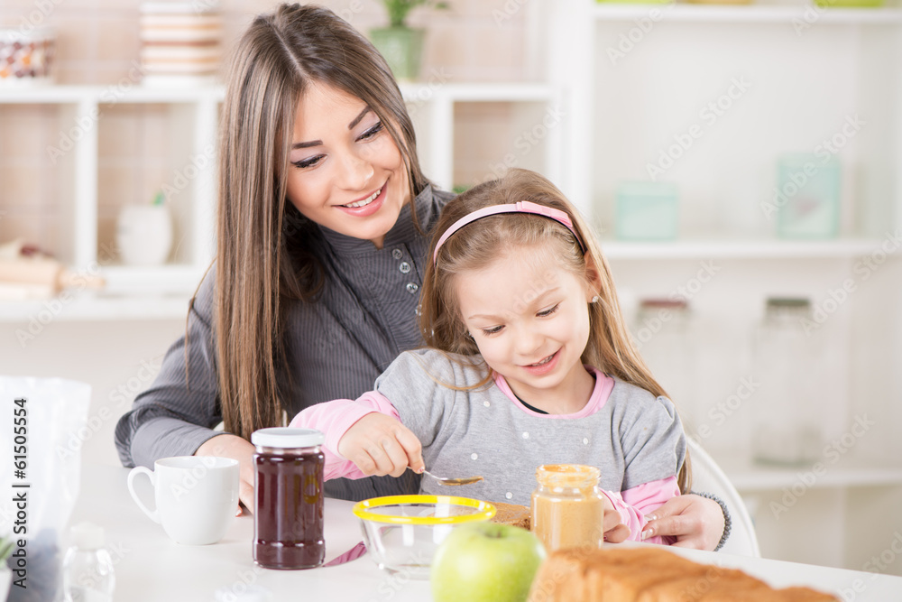 Making breakfast in the morning