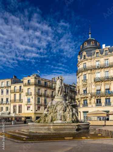 Fontaine des Trois Graces on place de la Comedie in Montpellier,