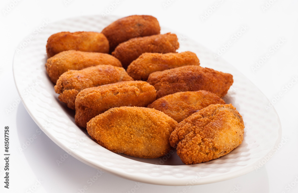 tray croquettes; ready to be served