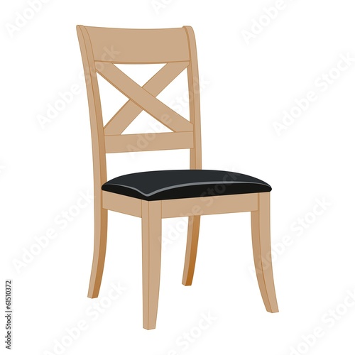 classic wooden chair with leather seat