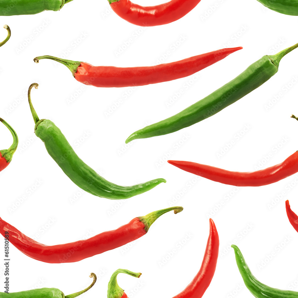 Chili pepper seamless background