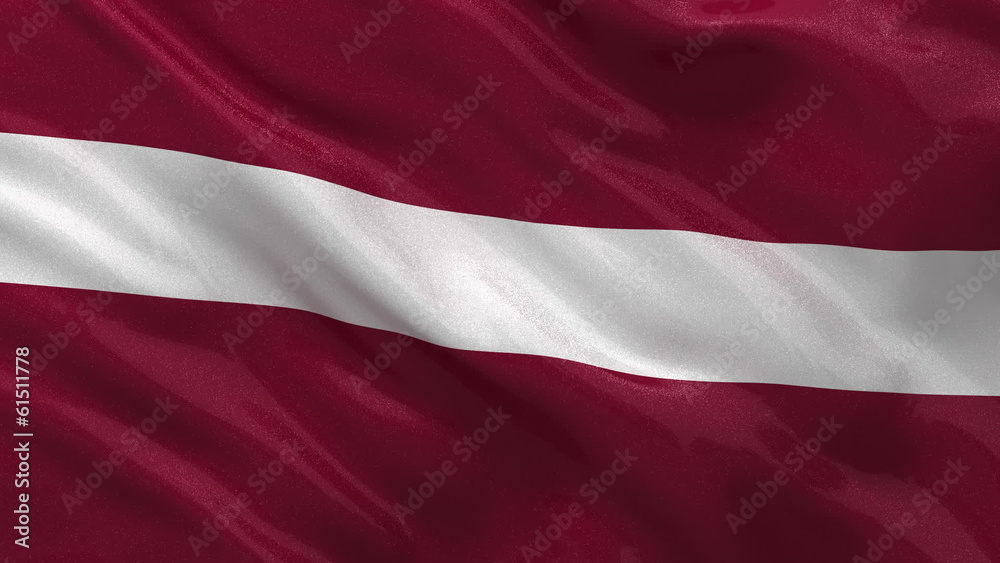 Flag of Latvia waving in the wind - seamless loop Flag of Latvia waving in the wind - seamless loop