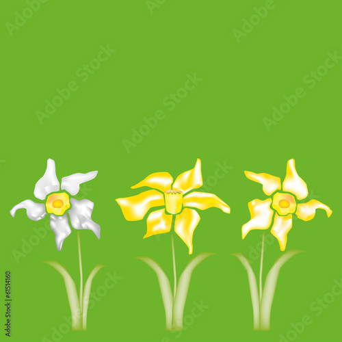 Osterglocken, auf Frühlingsgrün.