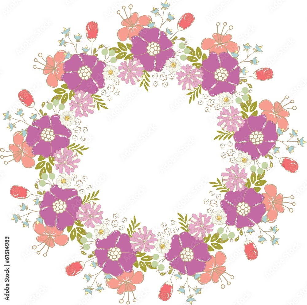 Floral frame. Perfect for wedding invitations and birthday cards