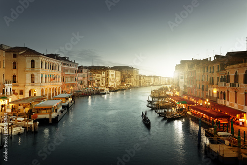 Grand Canal in sunset time  Venice  Italy