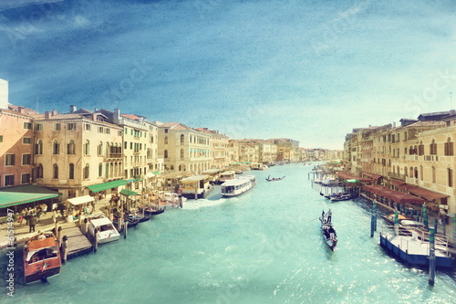 Obraz na płótnie Styl vintage kanał w Wenecji