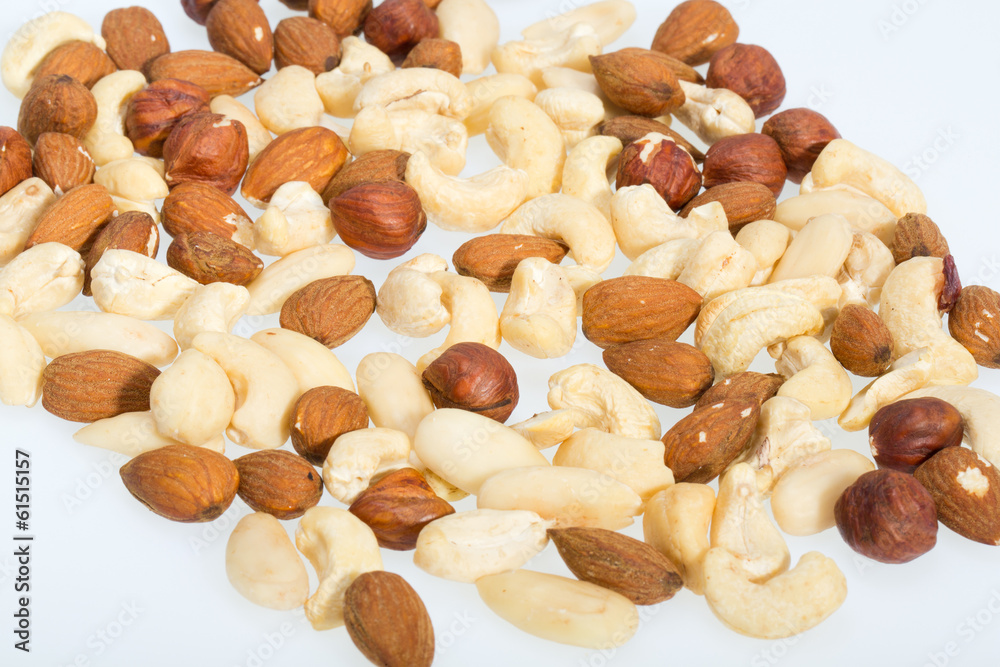 mixed nuts - hazelnuts, walnuts, cashews, pine nuts mixed nuts - hazelnuts, walnuts, cashews, pine nuts