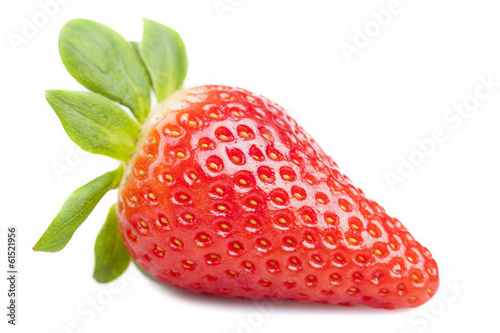 Strawberrie with leaves  isolated on white background