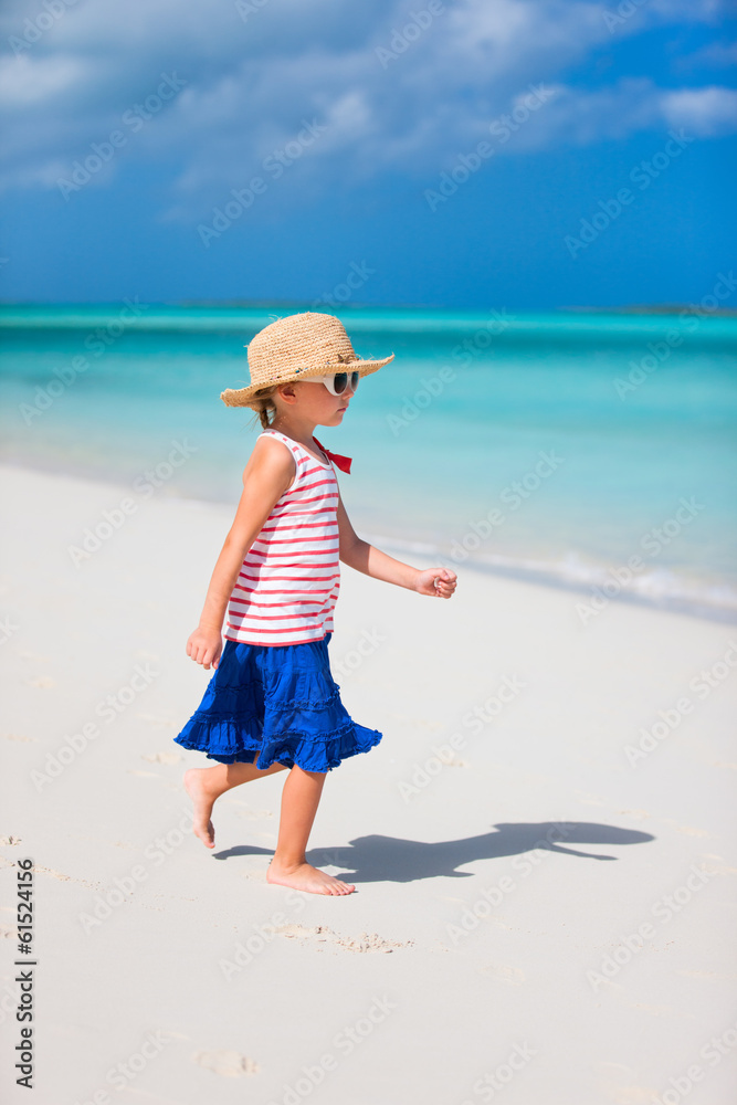 Adorable little girl at beach