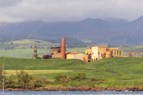 Abandoned sugar mill on coast of Kauai