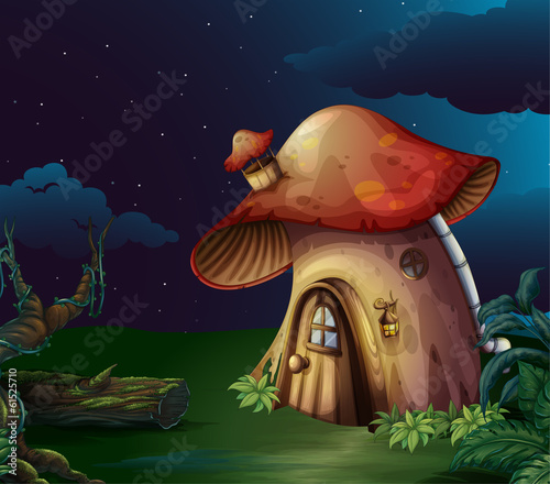 A big mushroom house at the forest